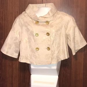 STEVE MADDEN, WHITE/GOLD CROP JACKET, Sz L